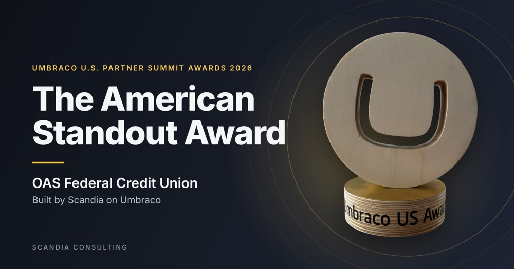 Image related to the content of the blog article title Scandia Receives The American Standout Award at the 2026 Umbraco U.S. Partner Summit Awards